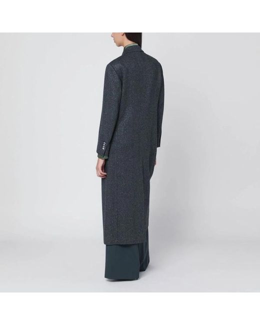 Tagliatore Blue Houndstooth Double-Breasted Coat