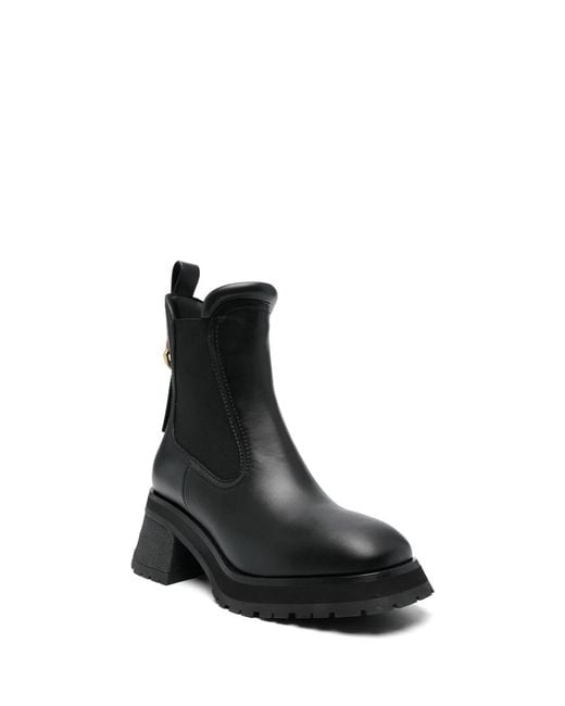 Moncler Black Leather Boot