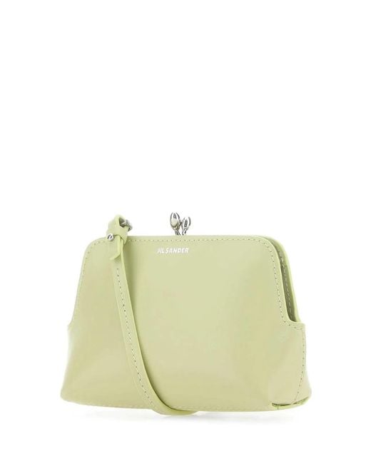 Jil Sander Yellow Pastel Leather Micro Goji Crossbody Bag