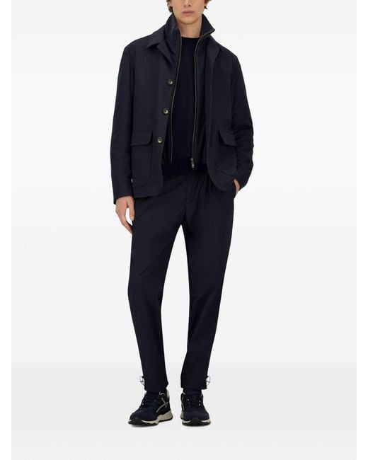 Herno Blue Dark Wool Silk Sweater for men