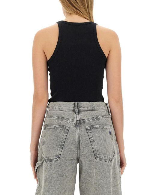 The Attico Black Jersey Tank Top