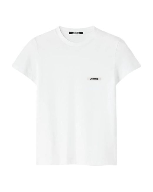 Jacquemus White "Le Tshirt Gros Grain" Short Sleeves T-Shirt