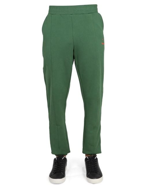 Paul Smith Green Jogging Pants "Happy" for men