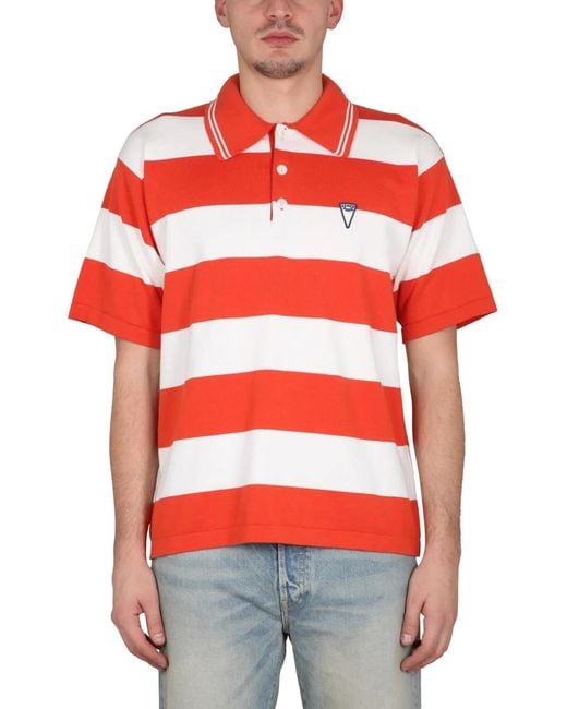 KENZO Red Nautical Stripes Polo Shirt for men