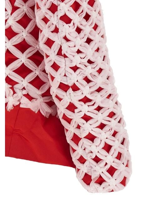 Comme des Garçons Red Tulle Weave Blazer