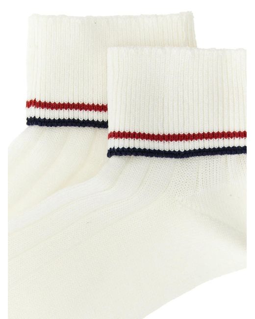 Brunello Cucinelli White Striped Socks