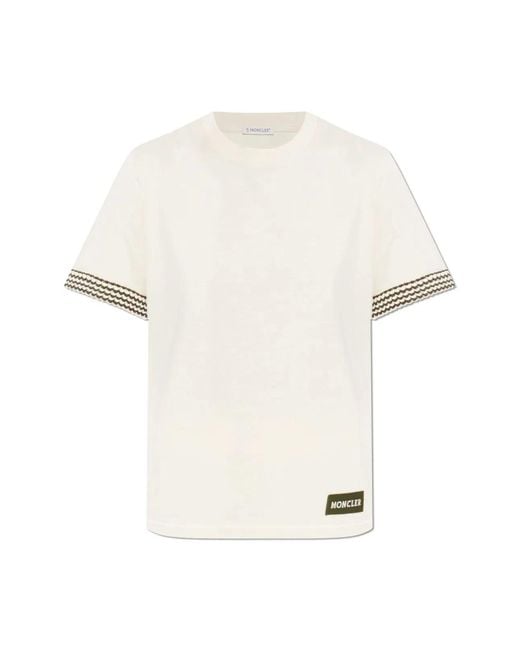Moncler White Cotton Ss T-Shirt