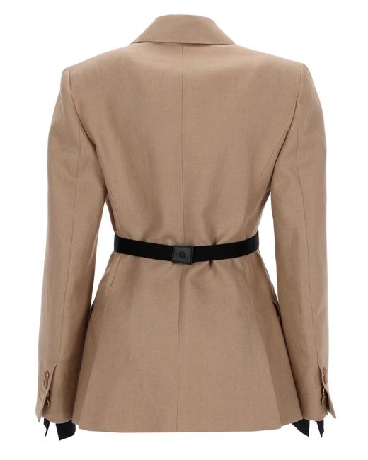 Max Mara Natural Linen Sling Doublebreasted Blazer