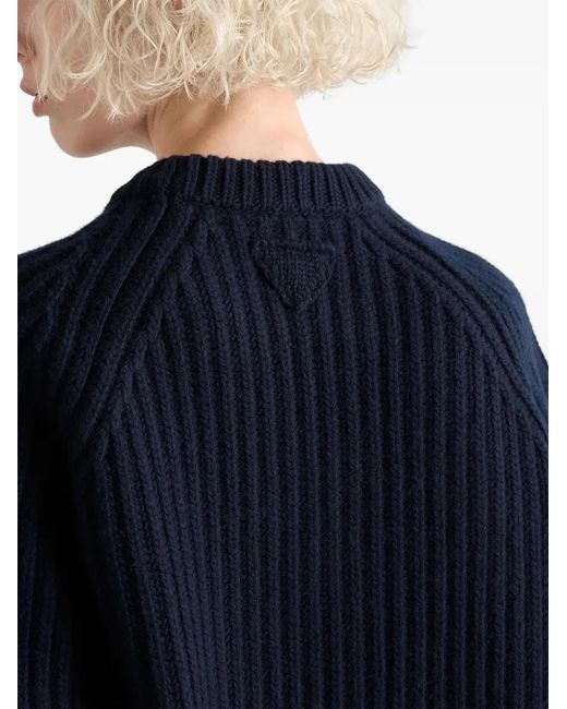Prada Blue Wool Cashmere Sweater