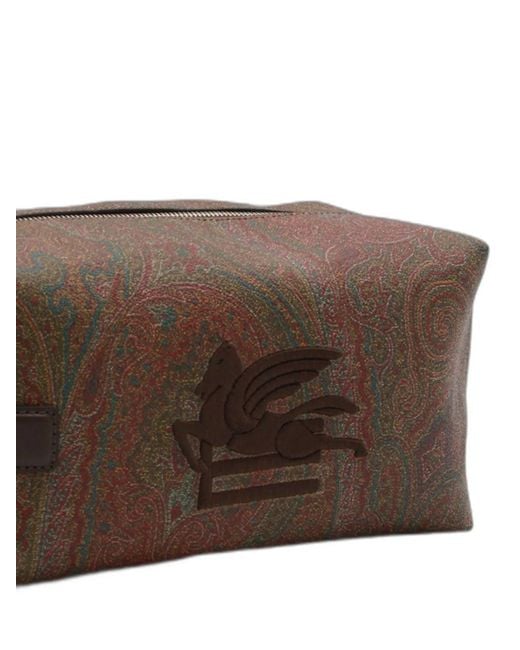 Etro Brown Leather Pouch Arnica for men
