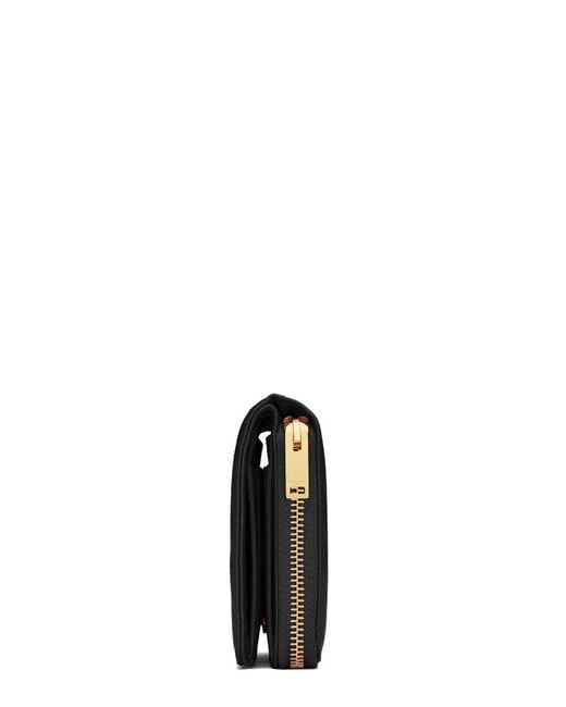 Saint Laurent Black "Cassandre Matelassé" Leather Wallet
