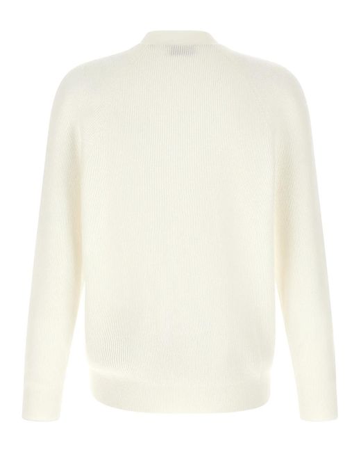 Brunello Cucinelli White Cotton Cardigan Clothing for men