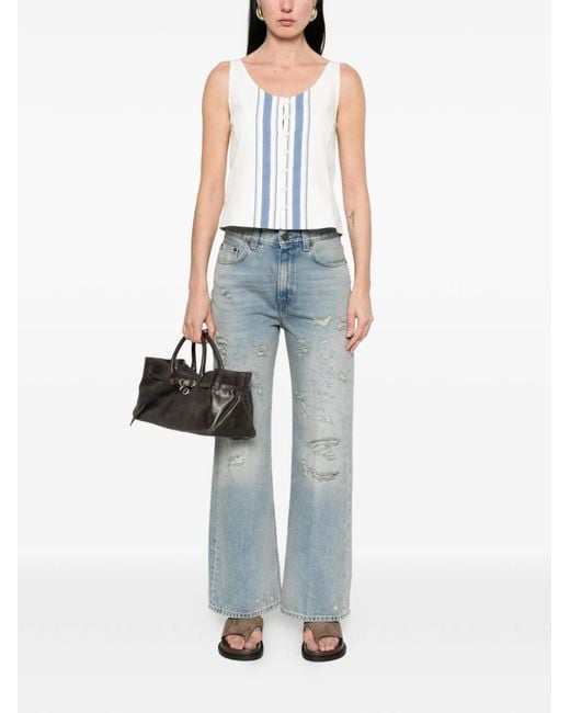 Haikure Blue Winny Wide-Leg Denim Jeans