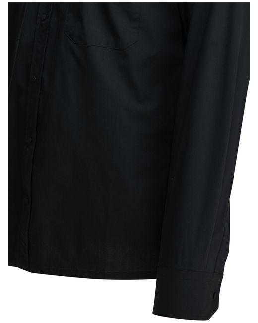 Herno Black Modal Polyester Elastane Shirt for men