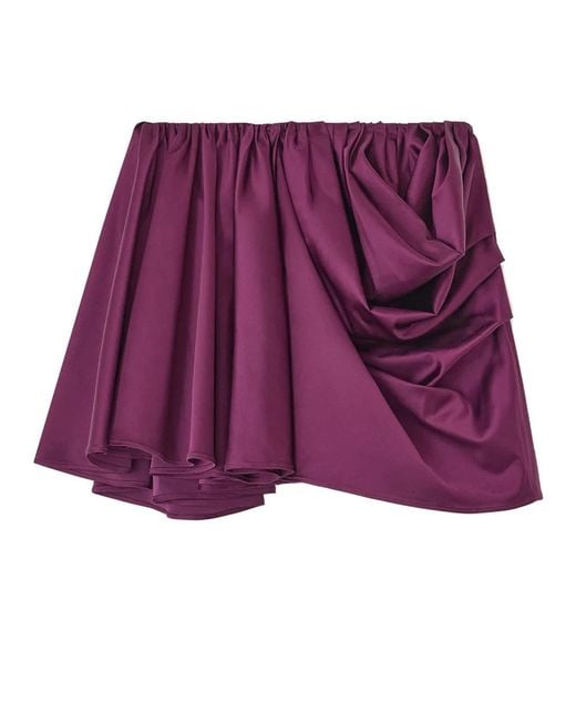 Ganni Purple Bordeaux Acetate Blend Skirt