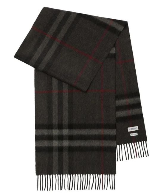 Burberry Black Charcoal Wool Scarf