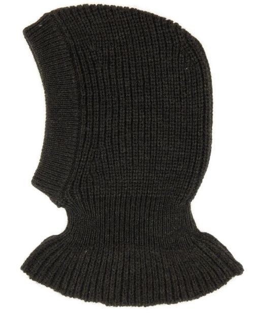 Lemaire Black Wool And Alpaca Blend Hood