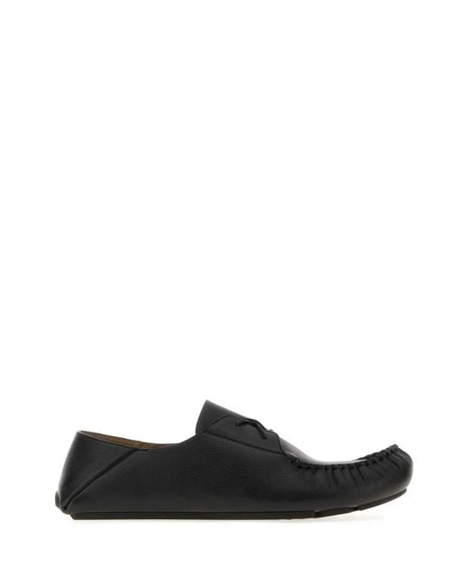Loewe Black Leather Rambla Loafers for men