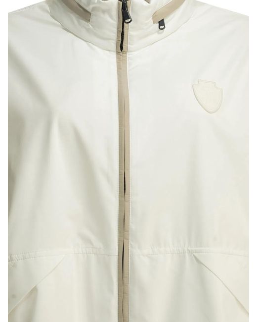 Brunello Cucinelli White Raincoat With Logo