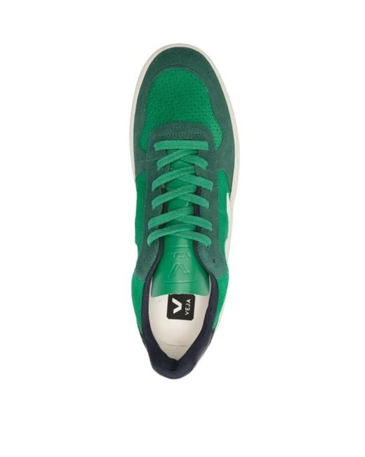 Veja Green V-10 Suede Sneakers