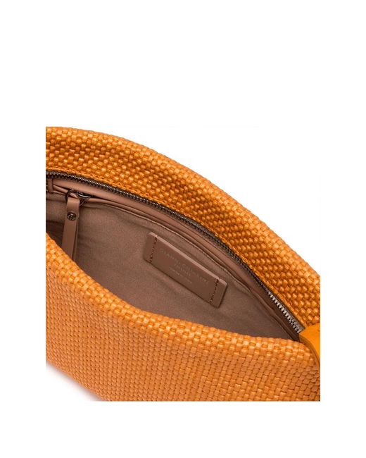 Gianni Chiarini Orange Brenda Clutch Bag With Resin Chain