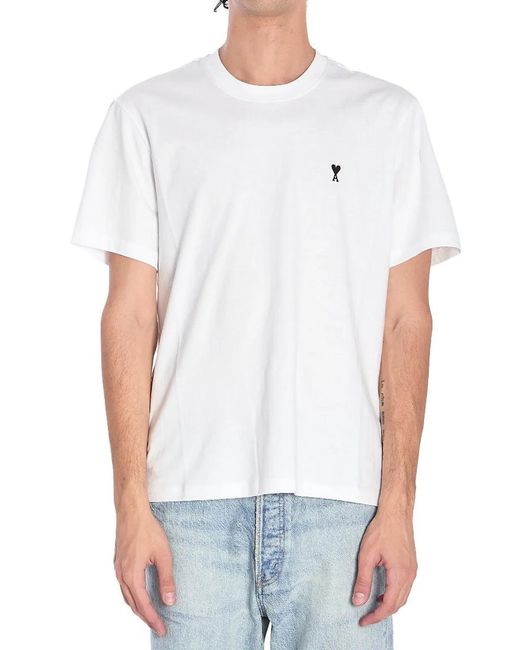 AMI White Ami De Coeur Cotton T-Shirt for men