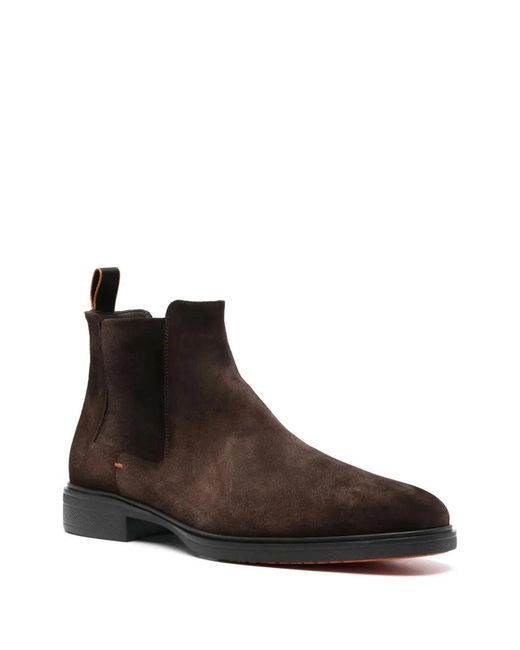 Santoni Brown "Easy" Ankle Boots for men