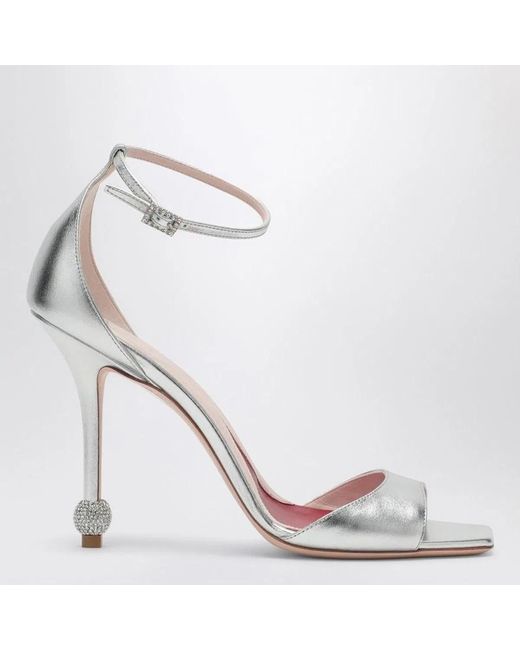 Roger Vivier White Sandal With Jewelled Heel
