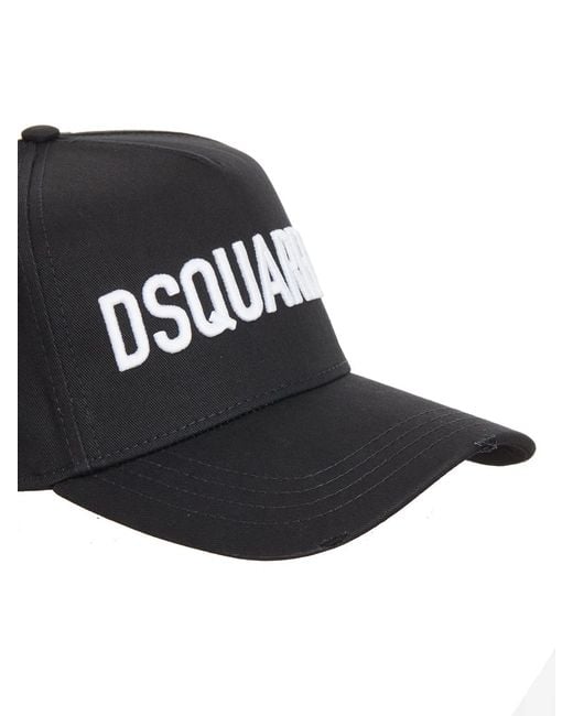 DSquared² Black Cappello Baseball Logo for men