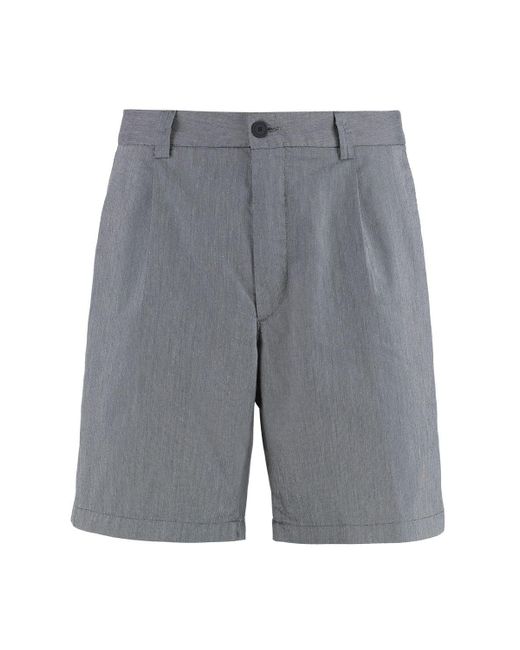 Boss Gray Cotton Blend Bermuda Shorts for men