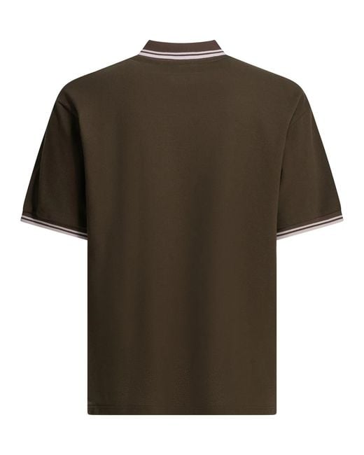 Needles Green Shawl Collar Cotton Polo Shirt for men