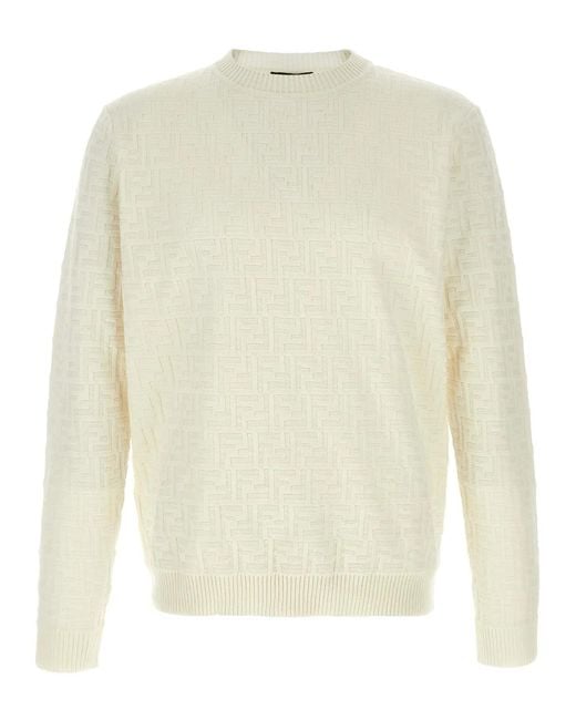 Fendi White 'Zucca' Sweater for men