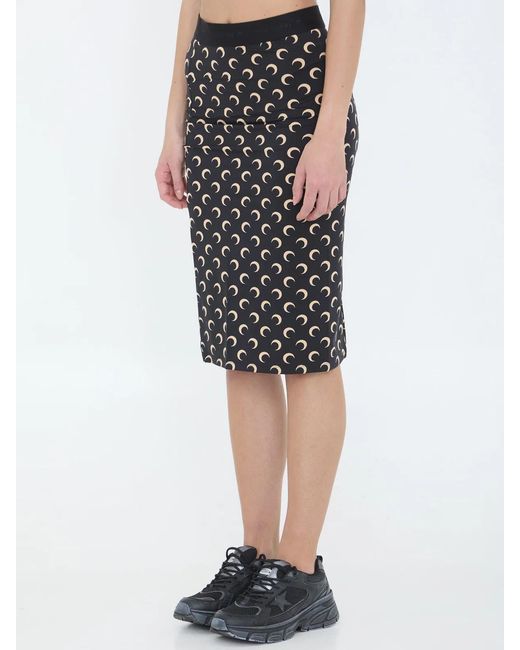 MARINE SERRE Black Polyamide-Elastane Skirt