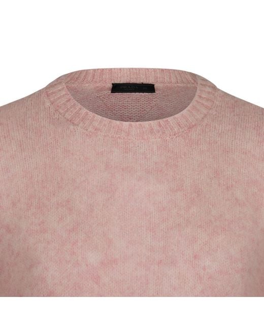 Prada Pink Alabaster Virgin Wool Sweater for men