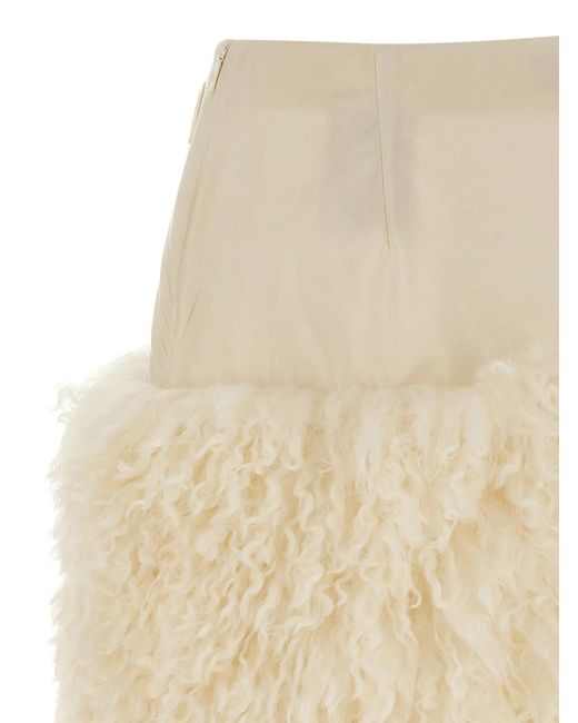 Moncler Natural Teddy Insert Skirt