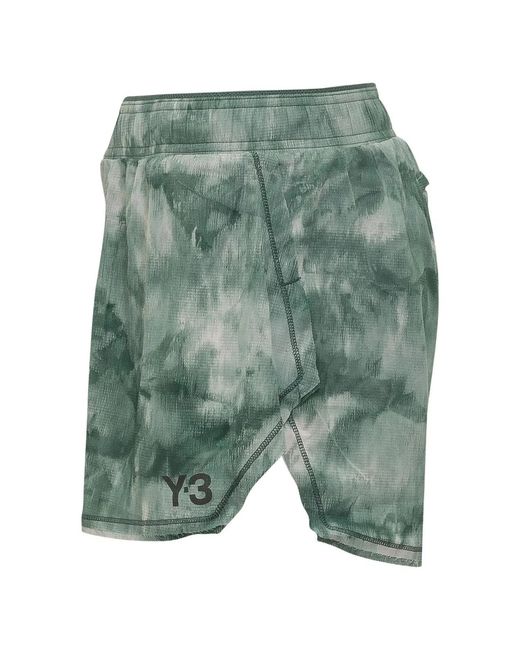 Y-3 Green Aop Run Shrt for men