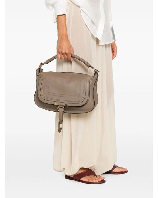 Chloé Brown Marcie Small Leather Shoulder Bag