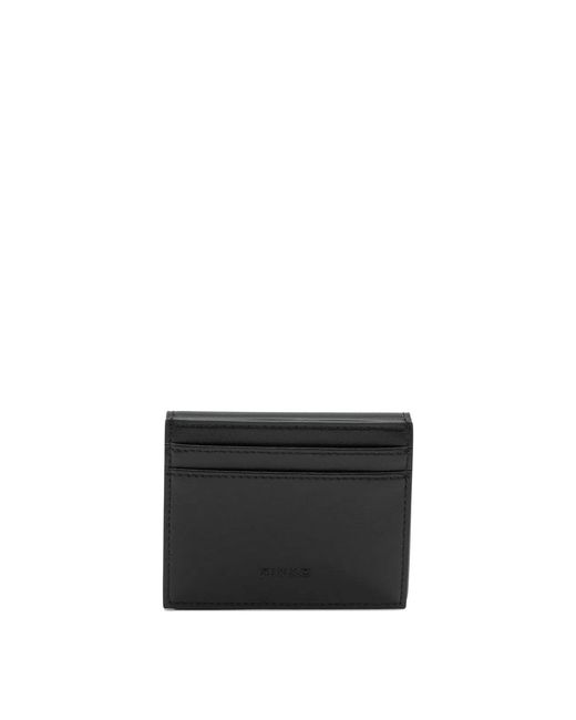 Pinko Black Leather Polyester Wallet
