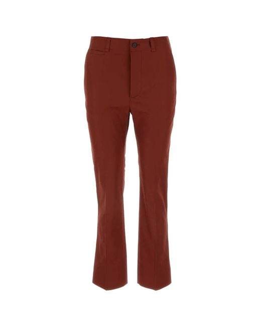 Saint Laurent Red Pantalon Twill De Coton