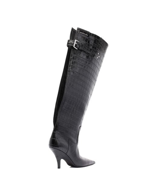 Alexander Wang Black Goat Leather Suede Boots