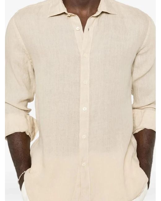 120% Lino Natural Slim Fit Shirt for men
