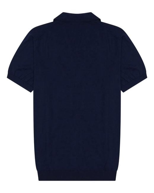 Drumohr Blue Cotton Polo for men