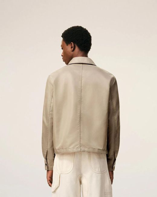 AMI Natural Nylon Ami De Coeur Stud Buttoned Jacket for men