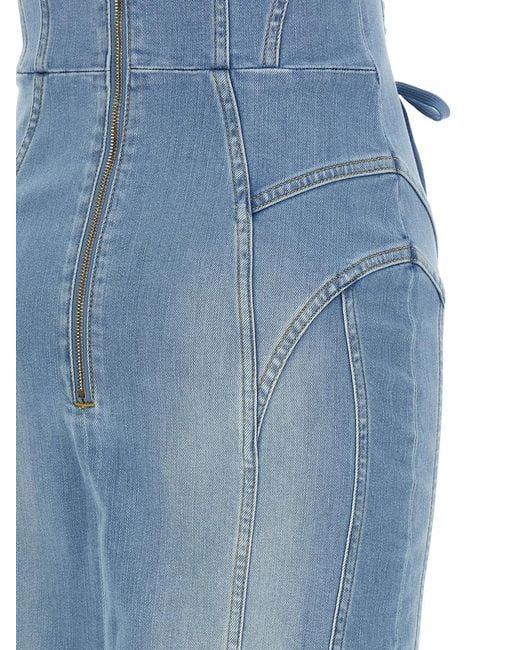Elisabetta Franchi Blue Denim Dress