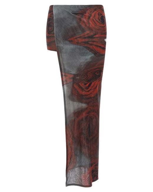 Jean Paul Gaultier Purple 'The Blurry Roses' Skort