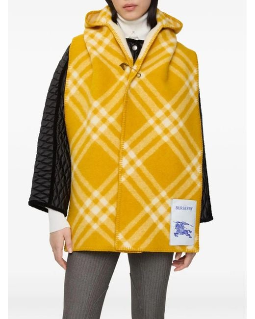 Burberry Yellow Wool Hooded Scarf for men