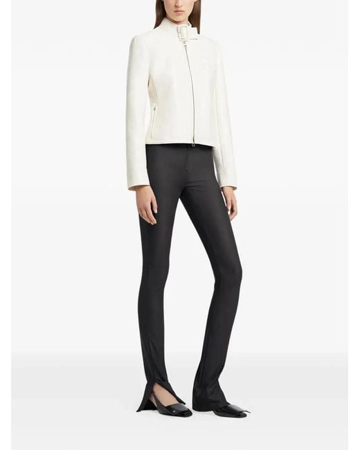 Courreges White Courregès City Jacket With Buckle Neck And Logo Detail