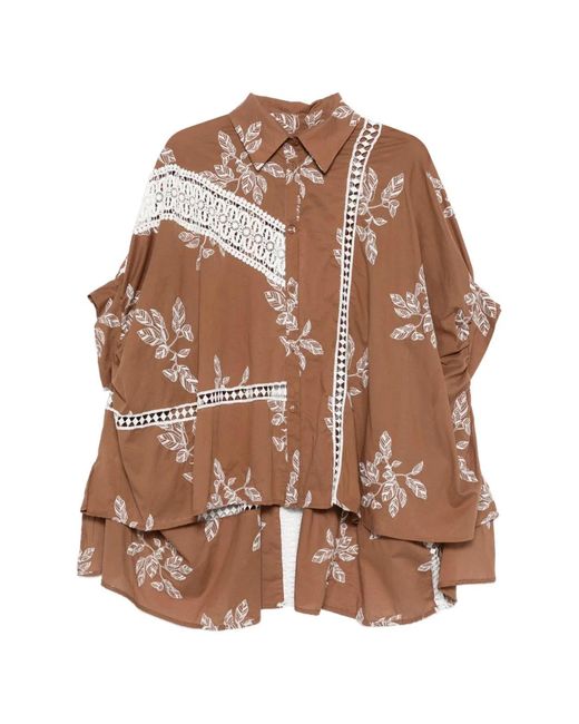 Bye Brown Printed Cotton Shirt