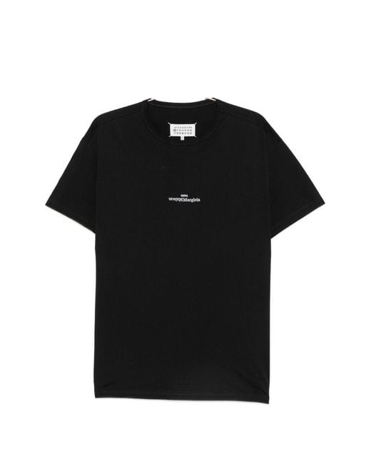 Maison Margiela Black Distorted Logo T-Shirt for men