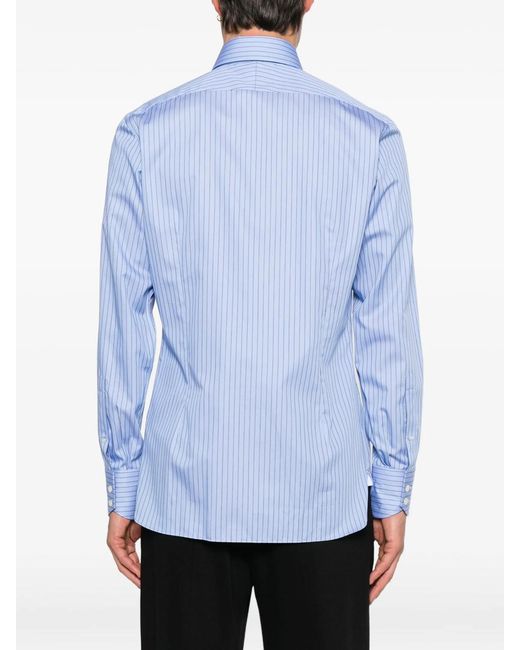 Tom Ford Blue Striped Cotton Shirt for men